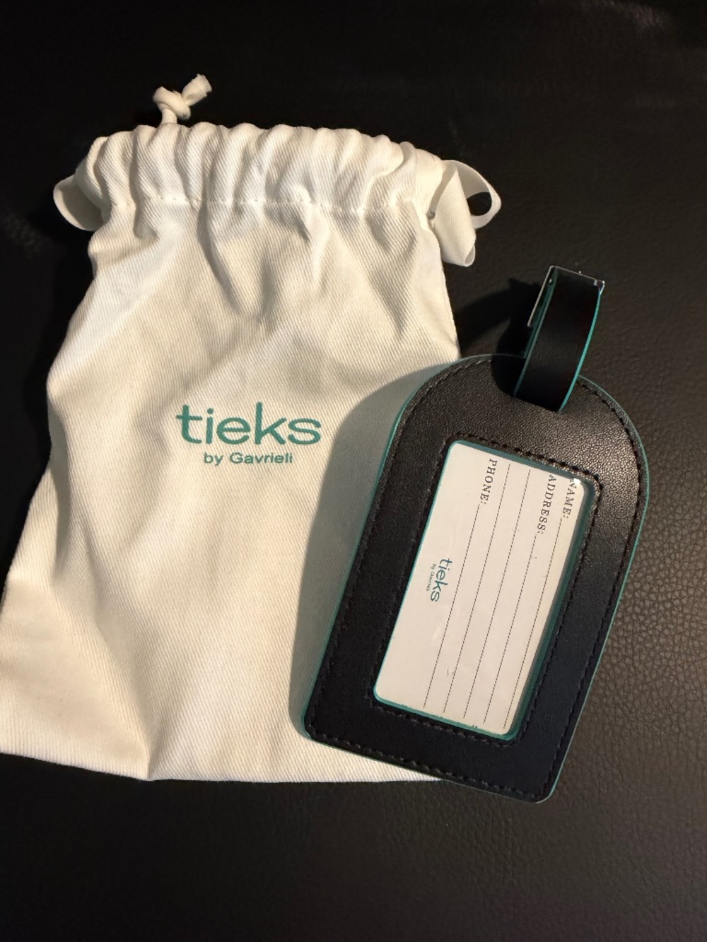Tieks Black Leather Luggage Tag brand New Advent Calendar